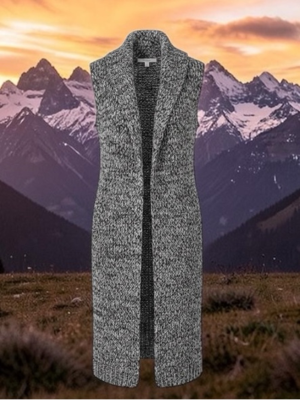 Black Tape full length sweater vest. Size XL 💕